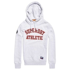 Superdry Athletic Hoodie in Light Gray and Bold Red